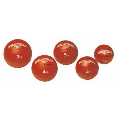 Juego Balones Medicinales rojos con bote de 1 a 5 kg.