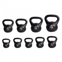 Juego de 14 Kettlebell de vinilo de 2 a 12 kg.