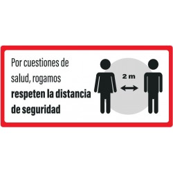 Vinilo adhesivo distancia de seguridad 2 m.