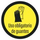 Vinilo adhesivo circular uso obligatorio de guantes