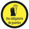 Vinilo adhesivo circular uso obligatorio de guantes