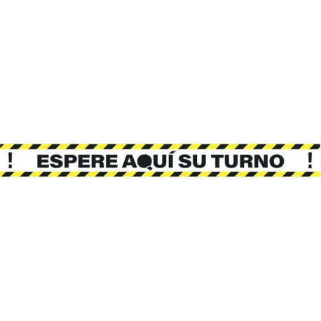 Vinilo adhesivo apaisado bandas espere aquí su turno